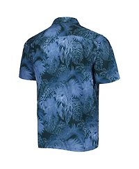 Men's Tommy Bahama Blue Atlanta Braves Coast Luminescent Fronds IslandZone Button-Up Camp Shirt
