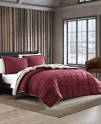 Eddie Bauer Sherwood Reversible Micro-suede Sherpa Comforter Set, Twin