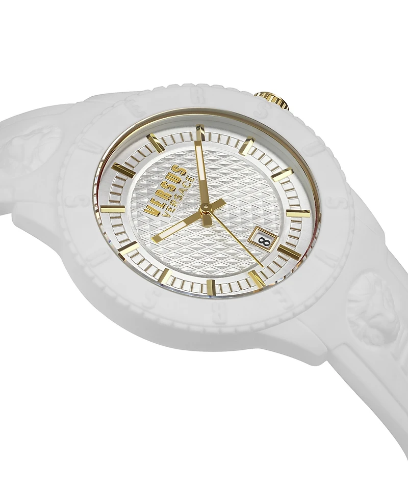 Versus Versace Men's 3 Hand Date Quartz Tokyo White Silicone Watch, 43mm