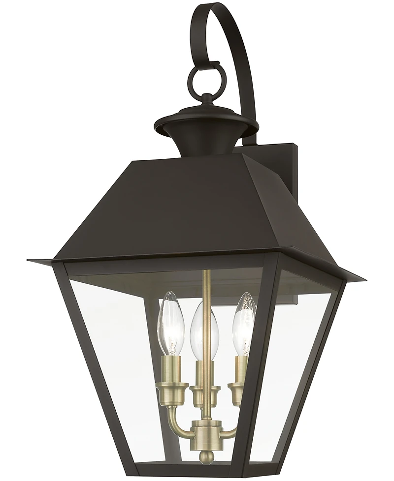 Livex Wentworth 3 Light Outdoor Large Wall Lantern