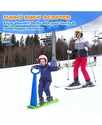 Folding Snow Scooter W/Grip Handle Portable Snow Sled for Kids Teenagers