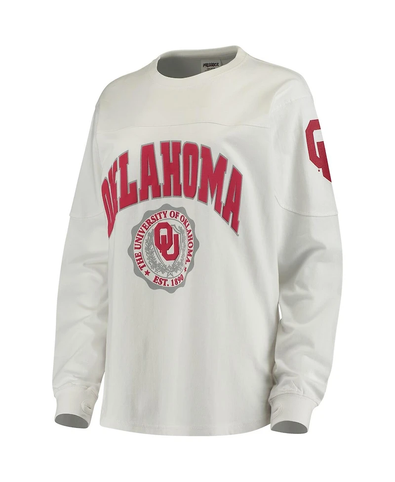 Women's White Oklahoma Sooners Edith Long Sleeve T-shirt