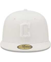 Men's New Era Cleveland Guardians White on White 59FIFTY Fitted Hat