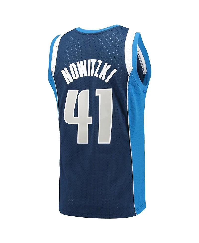 Men's Mitchell & Ness Dirk Nowitzki Navy Dallas Mavericks 2011-12 Hardwood Classics Swingman Jersey