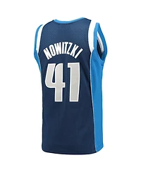 Men's Mitchell & Ness Dirk Nowitzki Navy Dallas Mavericks 2011-12 Hardwood Classics Swingman Jersey
