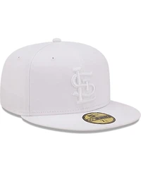 Men's New Era St. Louis Cardinals White on White Logo 59FIFTY Fitted Hat