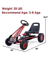 4 Wheels Kids Ride On Pedal Powered Bike Go Kart Racer Car Outdoor Play Toy