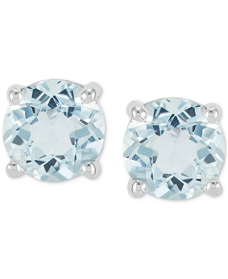 Birthstone Stud Earrings 14k Gold or White