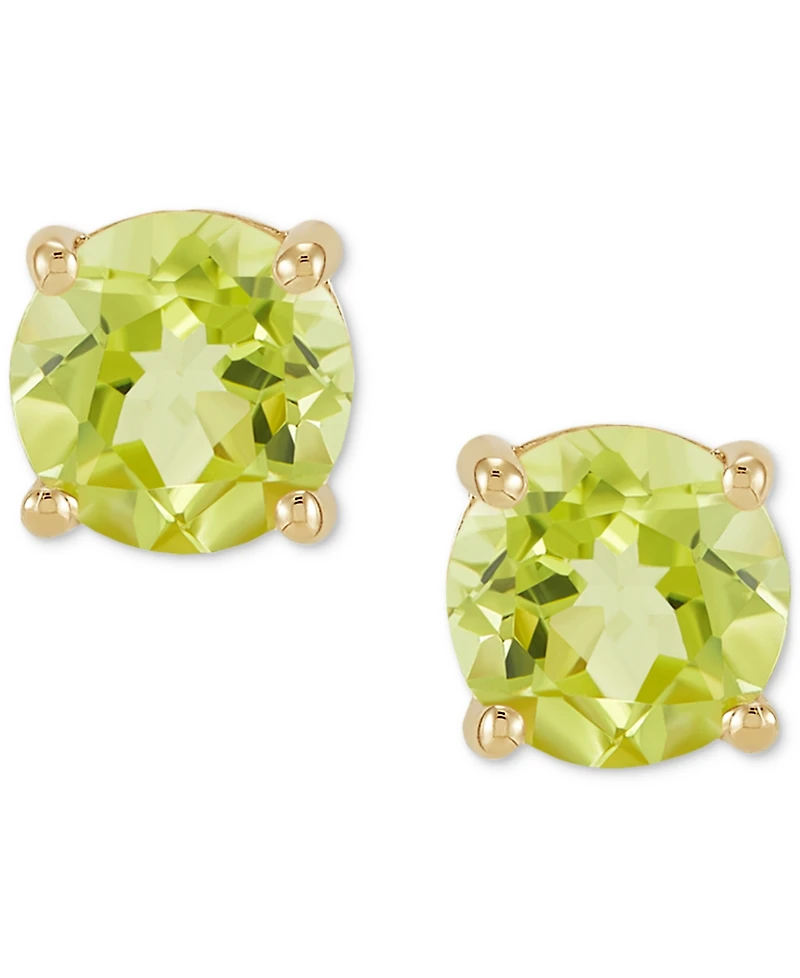 Birthstone Stud Earrings 14k Gold or White