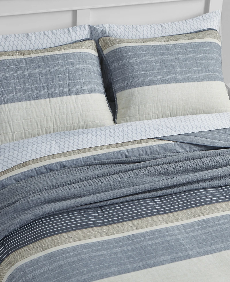 Nautica Ridgeport Reversible 3 Piece Quilt Set, King