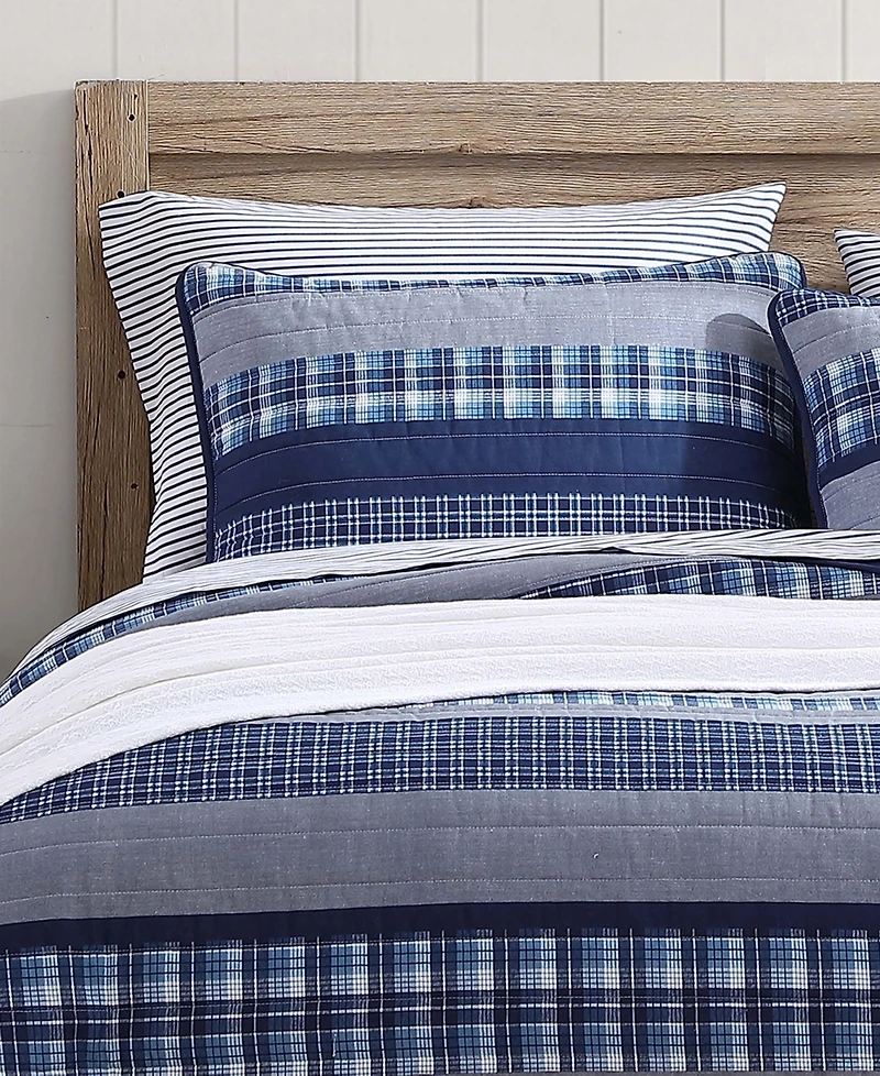 Nautica Addison Reversible 3 Piece Quilt Set, Full/Queen