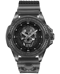 Philipp Plein Men's The $kull Gray Transparent Silicone Strap Watch 45mm