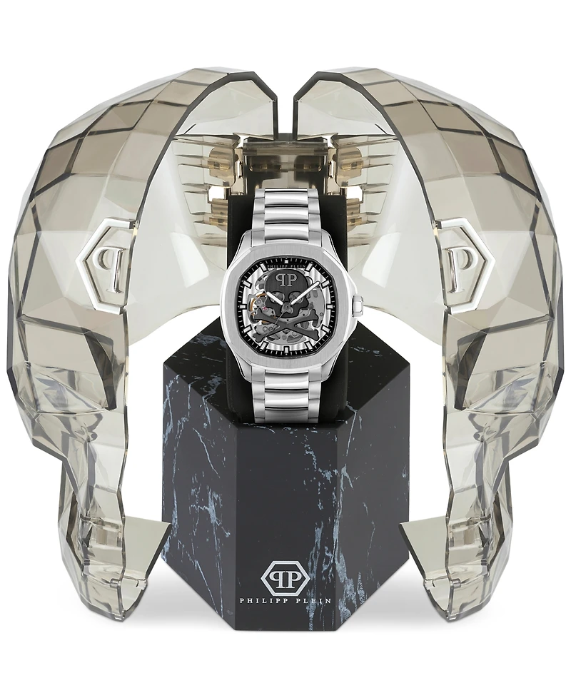 Philipp Plein Men's Automatic Skeleton Spectre Stainless Steel Bracelet Watch 42mm