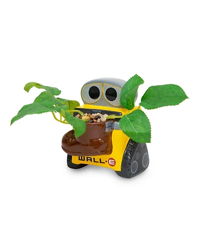 Silver Buffalo Disney Pixar Wall-e 4-Inch Ceramic Mini Planter With Artificial Succulent | Cute Small Flower Pot, Faux Indoor Plant For Desk Shelf