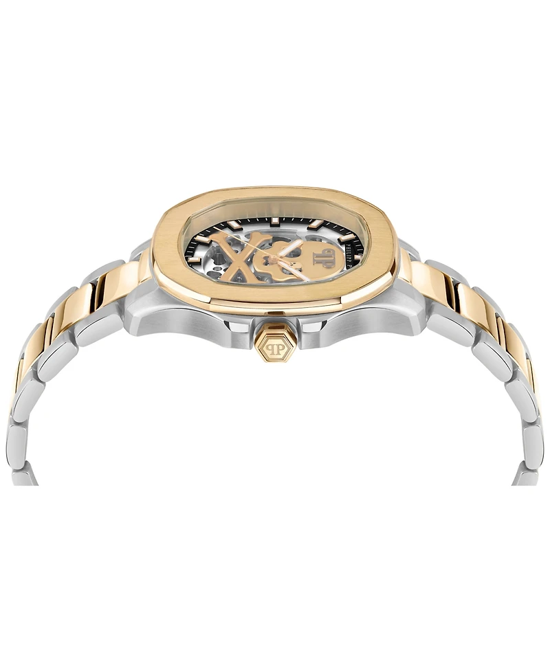 Philipp Plein Men's Automatic Skeleton Spectre Two-Tone Stainless Steel Bracelet Watch 42mm