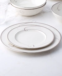 Noritake Platinum Wave Set of 4 Dinner Plates, Service For 4