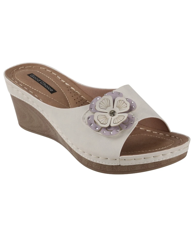 Gc Shoes Women's Naples Flower Wedge Sandals