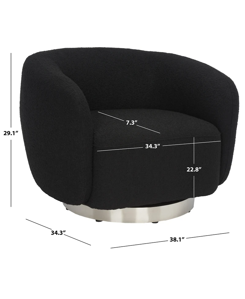 Bernard 38" Boucle Swivel Accent Chair