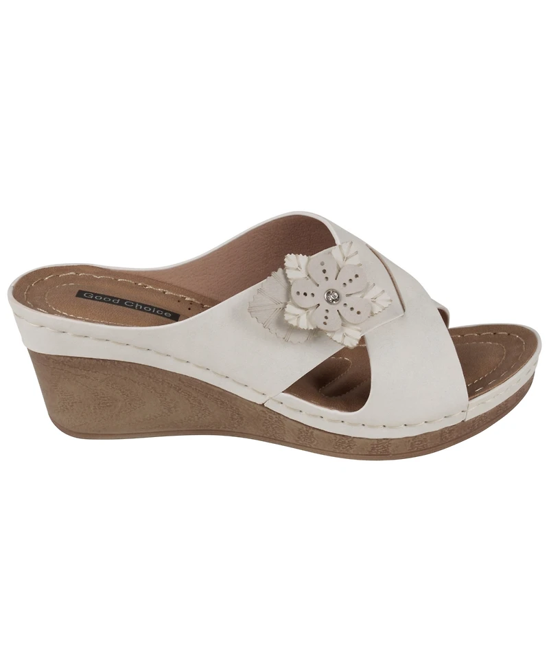 Gc Shoes Women's Selly Flower Wedge Sandals
