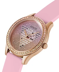 Guess Women's Analog Pink Silicone Watch 38mm