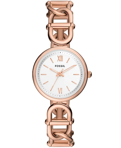 Fossil Women's Carlie Three-Hand Rose Gold-Tone Stainless Steel Watch, 30mm