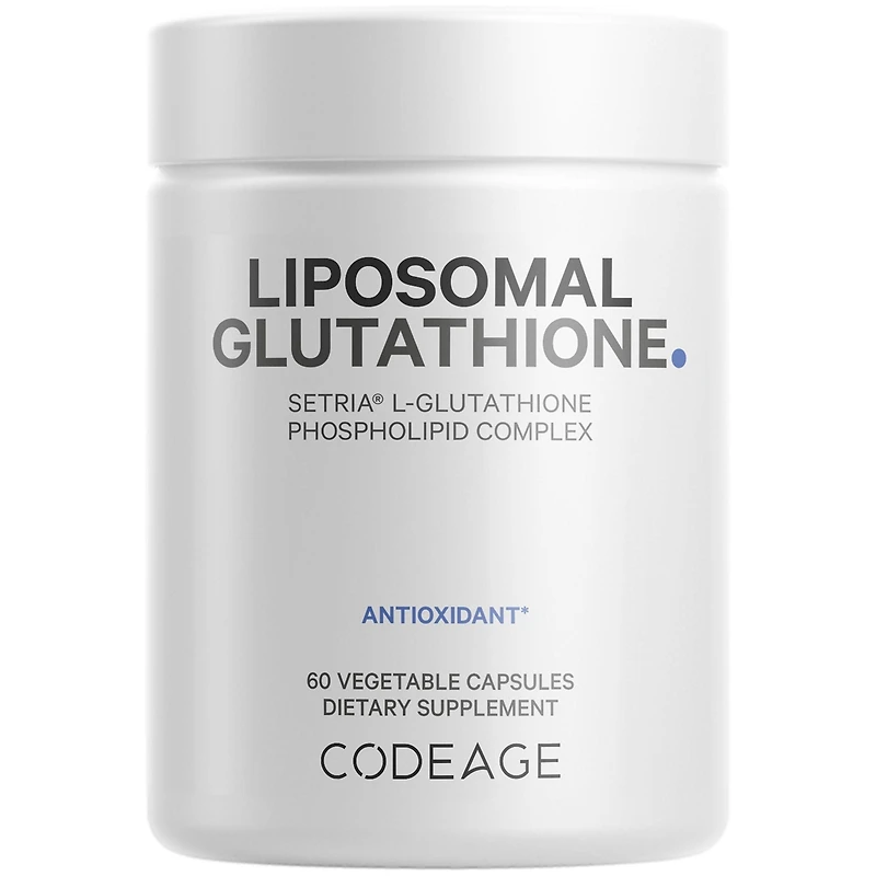 Codeage Liposomal Glutathione Supplement - Pure Reduced Setria L-Glutathione, Liposomal Delivery, Phospholipid Complex