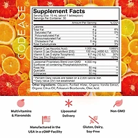 Codeage Liquid Vitamin C 1000mg, Vitamins D3, E & Zinc, Rose Hips, Quercetin, Echinacea, Liposomal Vitamin C Supplement, Non-gmo - 16 fl oz