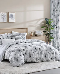 Dkny Modern Bloom 3 Piece Duvet Cover Set, Queen