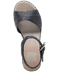 Dolce Vita Women's Tiago Raffia Ankle-Strap Espadrille Platform Wedge Sandals