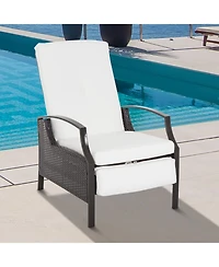 Outsunny Outdoor Recliner Chair, Cushioned, &