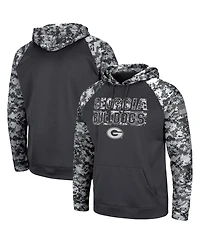 Men's Colosseum Charcoal Georgia Bulldogs Oht Military-Inspired Appreciation Digital Camo Pullover Hoodie