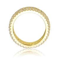 Ra 14K Gold Plated Baguette Cubic Zirconia Wide Band Ring