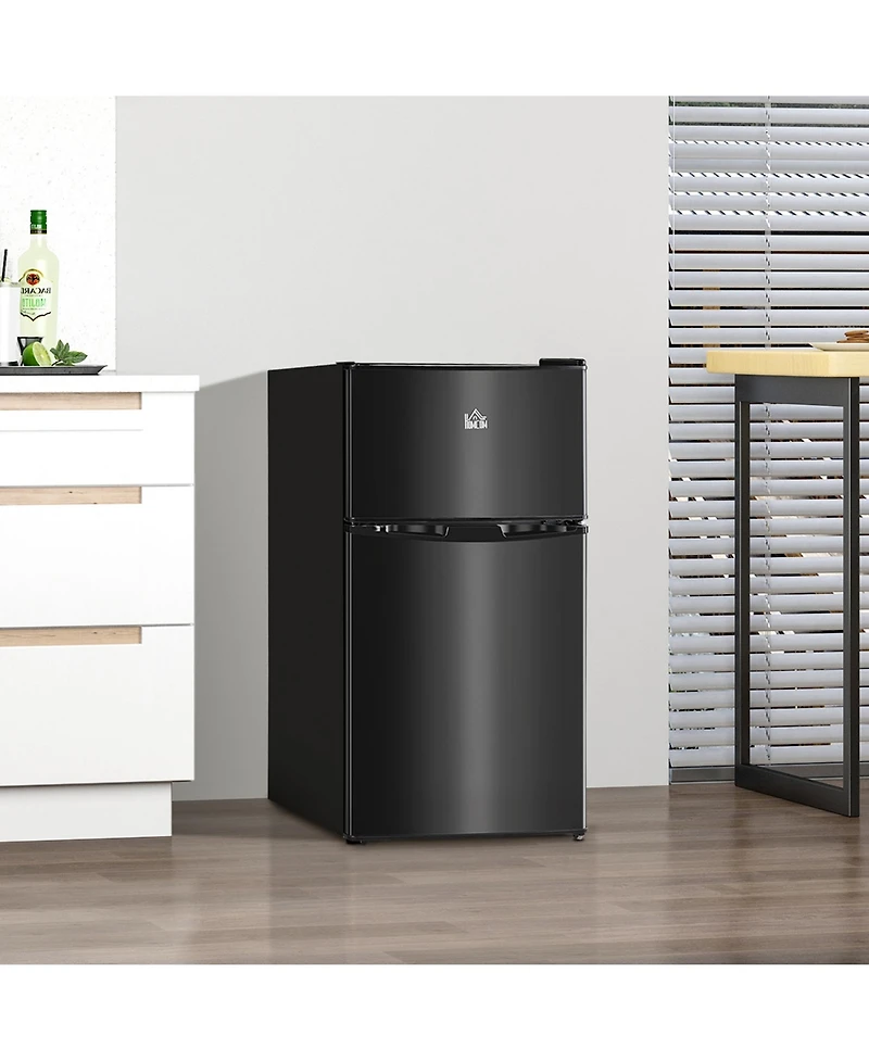Homcom 3.2 Cu.Ft Mini Fridge with Freezer and Adjustable Shelf