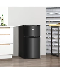 Homcom 3.2 Cu.Ft Mini Fridge with Freezer and Adjustable Shelf