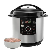MegaChef 12 Quart Steel Digital Pressure Cooker with 15 Presets and Glass Lid