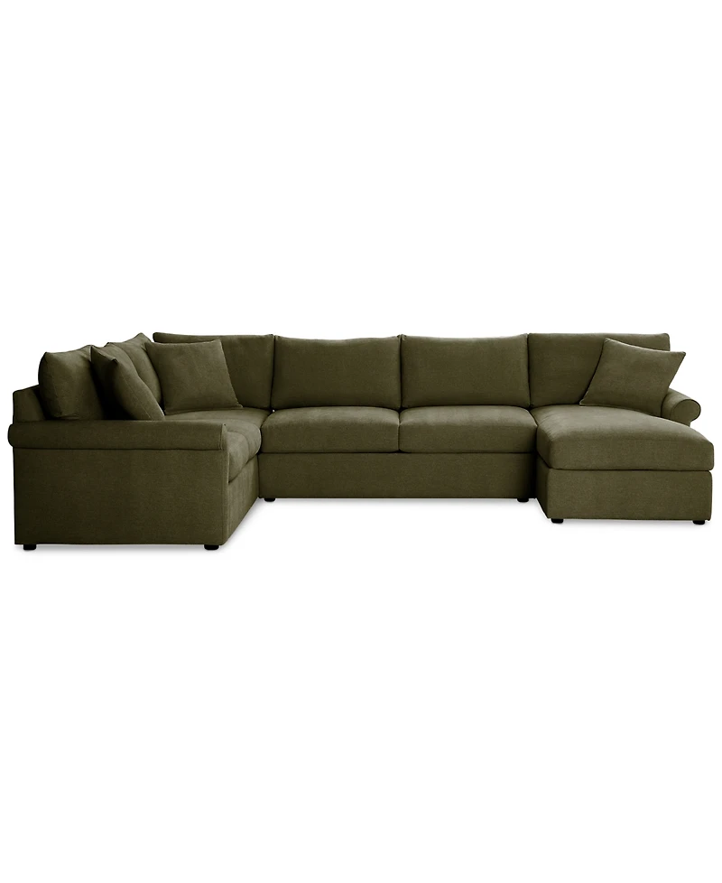 Closeout! Wrenley 138" 3-Pc. Fabric Sectional Chaise Sofa, Created for Macy's