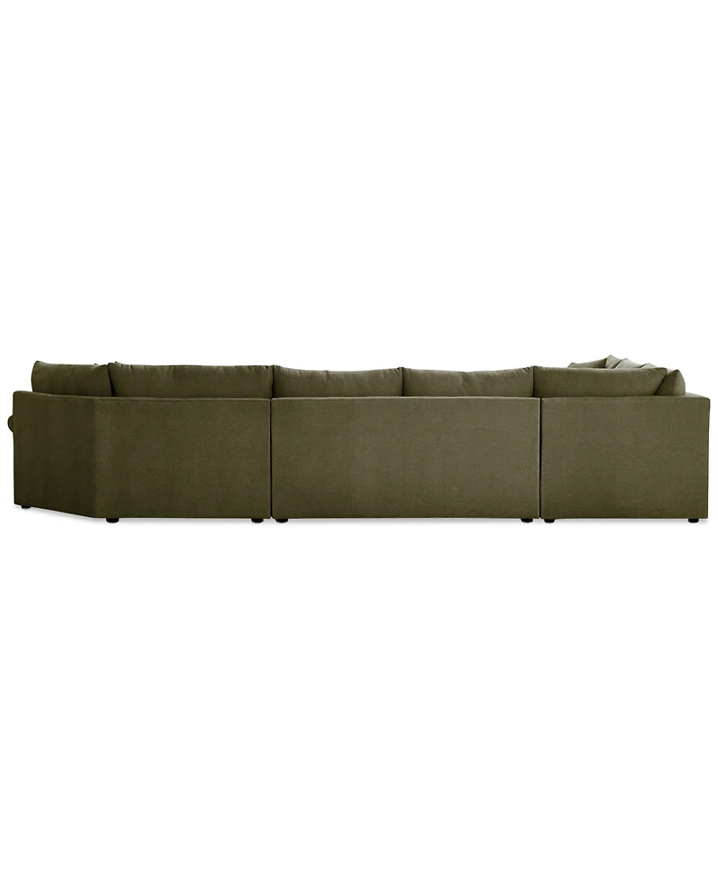 Closeout! Wrenley 170" 3-Pc. Fabric Sectional Cuddler Chaise Sofa, Created for Macy's
