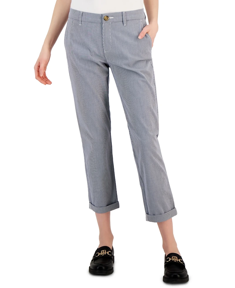 Tommy Hilfiger Women's Striped Th Flex Hampton Chino Pants