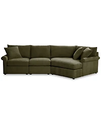 Closeout! Wrenley 131" 3-Pc. Fabric Modular Cuddler Chaise Sectional Sofa, Created for Macy's