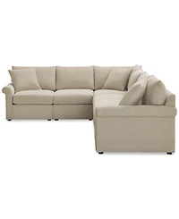 Closeout! Wrenley 137" 5-Pc. Fabric L-Shape Modular Sectional Sofa, Created for Macy's