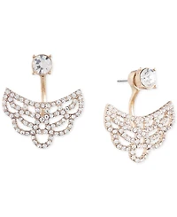 Marchesa Gold-Tone Coral Crystal Front Back Floater Earrings