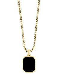 Effy Men's Onyx Dog Tag 22" Pendant Necklace in 14k Gold-Plated Sterling Silver
