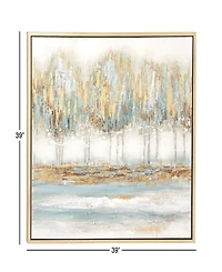 Rosemary Lane Canvas Tree Framed Wall Art with Gold-Tone Frame, 39" x 1" x 39"