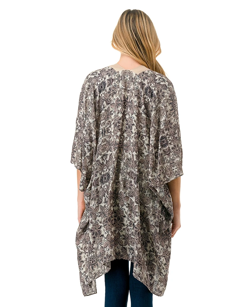 Marcus Adler Floral Kimono Cover Up