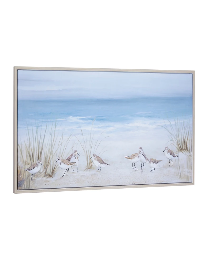 Rosemary Lane Canvas Bird Framed Wall Art with Silver-Tone Frame, 55" x 2" x 27"
