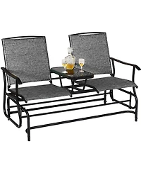 2 Person Outdoor Patio Double Glider Chair Loveseat Rocking