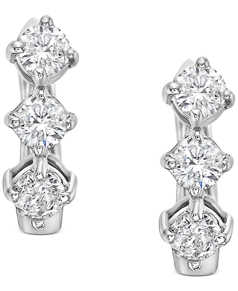 Diamond Trio Earrings (1 ct. t.w.) in 14k White Gold