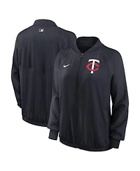 Women's Nike Minnesota Twins Navy Authentic Collection Team Raglan Performance Full-Zip Jacket