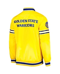 Men's Starter Gold Golden State Warriors Slider Satin Full-Snap Varsity Jacket