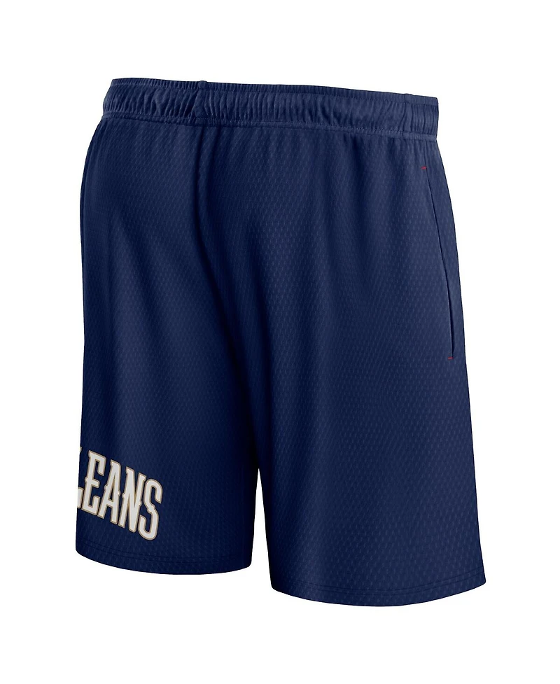Men's Fanatics Navy New Orleans Pelicans Free Throw Mesh Shorts